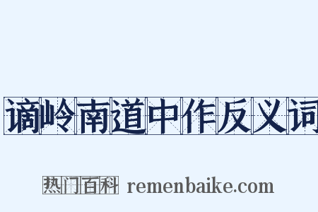 谪岭南道中作反义词是什么意思的图片